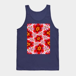 Red Floral Pattern Tank Top